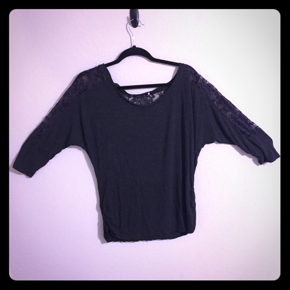 Dark Grey Lace Shirt